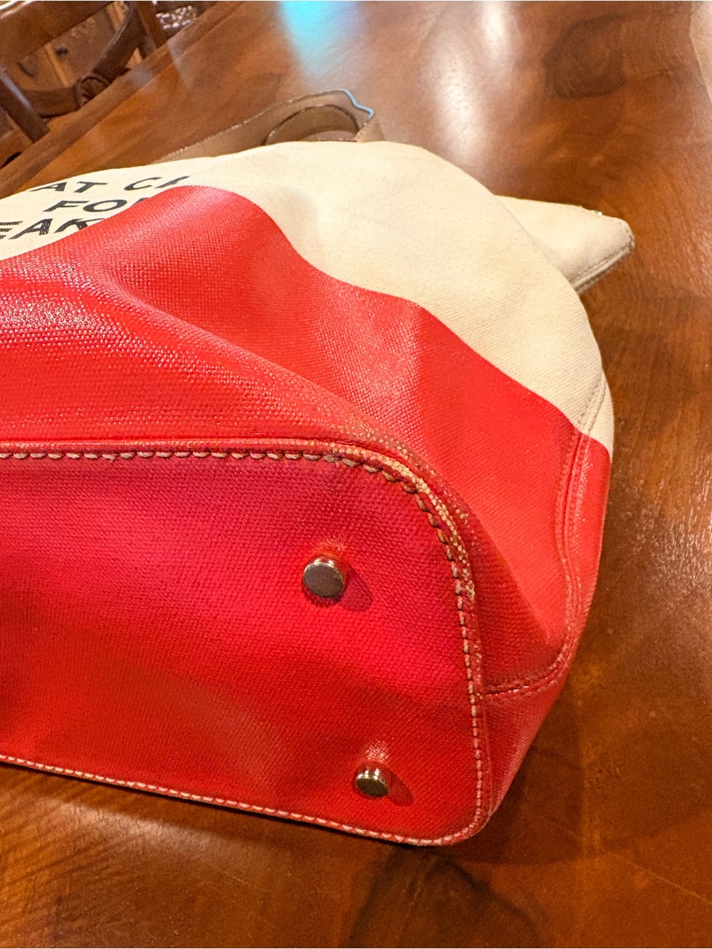 Kate Spade Cream and Red 'Eat Cake For Breakfast' XL Tote - Picture 11 of 16